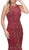 Dancing Queen - 2206 Beaded Halter Neck Trumpet Prom Dress In Red