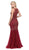 Dancing Queen - 2206 Beaded Halter Neck Trumpet Prom Dress In Red