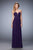 La Femme - 22070 Embellished Deep Sweetheart A-line Dress In Blue