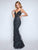 Nina Canacci - Sequin and Embroidered V-neck Trumpet Dress 2207 In Black