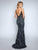 Nina Canacci - Sequin and Embroidered V-neck Trumpet Dress 2207 In Black