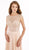 Rina Di Montella - RD2208 Embellished Sheer Bateau Chiffon A-line Gown in Neutral