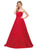 Dancing Queen - Strapless Corset Back Pleated Ballgown 2211 In Red