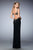 La Femme - 22113 Plunging Neck Bejeweled Evening Gown In Black