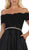 May Queen - MQ1639 Lace Off-Shoulder A-Line Dress In Black