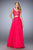 La Femme - 22128 Two Piece V-neck A-line Dress In Pink