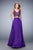 La Femme - 22128 Two Piece V-neck A-line Dress In Purple