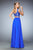La Femme - 22128 Two Piece V-neck A-line Dress In Blue