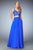 La Femme - 22128 Two Piece V-neck A-line Dress In Blue
