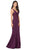 Dancing Queen - 2213 Embellished V-neck Trumpet Dress In Purple