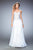 La Femme - 22133 Jeweled Corset Lace Gown In White