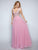 Nina Canacci - 2213 Rhinestone Accented Deep V-neck A-line Dress In Purple