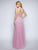 Nina Canacci - 2213 Rhinestone Accented Deep V-neck A-line Dress In Purple