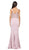 Dancing Queen - 2213 Embellished V-neck Trumpet Dress In Pink