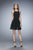 La Femme - 22146 Halter Tonal Crisscross Cocktail Dress In Black