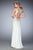 La Femme - 22152 Embellished Jersey Sheath Dress in White and Neutral