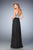La Femme - 22204 Lacy Strapless Chiffon Evening Gown In Black and White