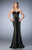 La Femme - 22205 Strapless Illusion Striped Gown In Black