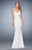 La Femme - 22205 Strapless Illusion Striped Gown In White