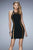 La Femme - 22209 Haltered Glimmer Cocktail Dress In Black