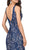 Dancing Queen - 2221 Sleeveless Illusion Inset V-Neck Sheath Prom Gown in Blue