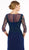 Rina Di Montella - RD2222 Beaded Illusion Bateau Chiffon A-line Gown in Blue