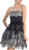 Eureka Fashion - 2281 Two Tone Lace A-line Dress in Gray and Black