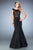 La Femme - 22231 Dark Illusion Embellished Mermaid Gown In Black