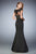 La Femme - 22231 Dark Illusion Embellished Mermaid Gown In Black