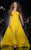 MNM Couture - 2223 Strapless Sweetheart tonal Applique Evening Gown In Yellow