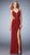 La Femme - Long Jersey Prom Dress with Side Slit 22245 in Red