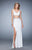La Femme - 22249 V-Neck Two-Piece Jersey Gown In White