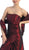 Eureka Fashion - 2224 Embroidered Floral Accented Trumpet Gown In Red