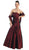 Eureka Fashion - 2224 Embroidered Floral Accented Trumpet Gown In Red