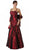 Eureka Fashion - 2224 Embroidered Floral Accented Trumpet Gown In Red