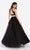 Harper And Lemon - 22250 Two Tone Jersey Halter Tulle A-line Dress in Black