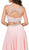 Dancing Queen - 2225 Jeweled Two Piece Illusion Neck A-line Prom Dress In Pink