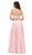 Dancing Queen - 2225 Jeweled Two Piece Illusion Neck A-line Prom Dress In Pink
