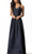 Harper And Lemon - 22262 Dual Crisscross-Strapped Mikado Long Gown in Blue