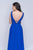 Nina Canacci - 2226 Pleated Plunging V-Neck Long Gown In Blue