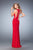 La Femme - 22274 Geometric Jewel Sheath Dress in Red
