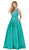 Dancing Queen - 2228 Beaded Bateau Pleated Prom Gown in Green