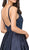 Dancing Queen - 2228 Beaded Bateau Pleated Prom Gown in Blue
