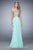 La Femme - 22285 Gold Studded Strapless Gown In Blue and Green