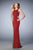 La Femme - 22288 Jeweled Jersey Cutout Gown in Red