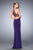 La Femme - 22288 Jeweled Jersey Cutout Gown in Purple