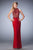 La Femme - 22291 Lace High Sheath Dress In Red