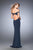 La Femme - 22295 Dazzling Off-Shoulder Sweetheart Gown In Blue