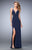 La Femme - 22296 Lovely Sheer Beaded Evening Gown In Gray