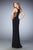 La Femme - 22299 Ornate Illusion Panel Gown In Black